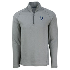 Indianapolis Colts Cutter & Buck Peshastin Eco Fleece Tri-Blend Raglan Recycled Quarter-Zip Jacket Heather Gray - NFL