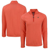 Cincinnati Bengals Cutter & Buck Peshastin Eco Fleece Tri-Blend Raglan Recycled Quarter-Zip Jacket Heather Orange - NFL