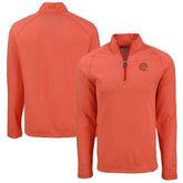 Cincinnati Bengals Cutter & Buck Peshastin Eco Fleece Tri-Blend Raglan Recycled Quarter-Zip Jacket Heather Orange - NFL