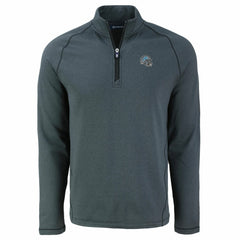 Detroit Lions Cutter & Buck Peshastin Eco Fleece Tri-Blend Raglan Recycled Quarter-Zip Jacket Heather Black - NFL