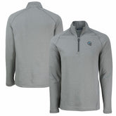 Detroit Lions Cutter & Buck Peshastin Eco Fleece Tri-Blend Raglan Recycled Quarter-Zip Jacket Heather Gray - NFL