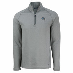 Detroit Lions Cutter & Buck Peshastin Eco Fleece Tri-Blend Raglan Recycled Quarter-Zip Jacket Heather Gray - NFL
