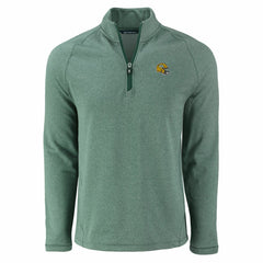 Green Bay Packers Cutter & Buck Peshastin Eco Fleece Tri-Blend Raglan Recycled Quarter-Zip Jacket Heather Green - NFL