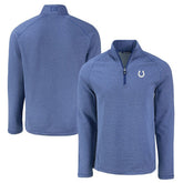 Indianapolis Colts Cutter & Buck Peshastin Eco Fleece Tri-Blend Raglan Recycled Quarter-Zip Jacket Heather Royal - NFL