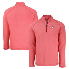 Kansas City Chiefs Cutter & Buck Peshastin Eco Fleece Tri-Blend Raglan Recycled Quarter-Zip Jacket Heather Red - NFL