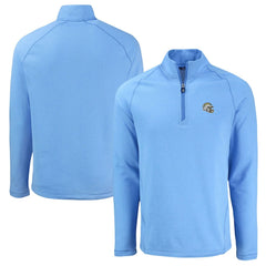 Los Angeles Chargers Cutter & Buck Peshastin Eco Fleece Tri-Blend Raglan Recycled Quarter-Zip Jacket Heather Powder Blue - NFL