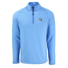 Los Angeles Chargers Cutter & Buck Peshastin Eco Fleece Tri-Blend Raglan Recycled Quarter-Zip Jacket Heather Powder Blue - NFL