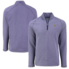 Minnesota Vikings Cutter & Buck Peshastin Eco Fleece Tri-Blend Raglan Recycled Quarter-Zip Jacket Heather Purple - NFL