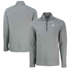 New York Giants Cutter & Buck Peshastin Eco Fleece Tri-Blend Raglan Recycled Quarter-Zip Jacket Heather Gray - NFL