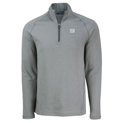 New York Giants Cutter & Buck Peshastin Eco Fleece Tri-Blend Raglan Recycled Quarter-Zip Jacket Heather Gray - NFL
