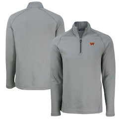 Washington Commanders Cutter & Buck Peshastin Eco Fleece Tri-Blend Raglan Recycled Quarter-Zip Jacket Heather Gray - NFL