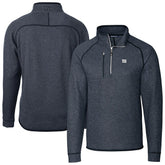 New York Giants Cutter & Buck Big & Tall Mainsail Sweater-Knit Raglan Half-Zip Jacket Heather Navy - NFL