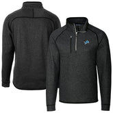 Detroit Lions Cutter & Buck Big & Tall Mainsail Sweater-Knit Raglan Half-Zip Jacket Heather Charcoal - NFL
