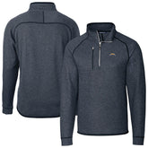 Los Angeles Chargers Cutter & Buck Big & Tall Mainsail Sweater-Knit Raglan Half-Zip Jacket Heather Navy - NFL