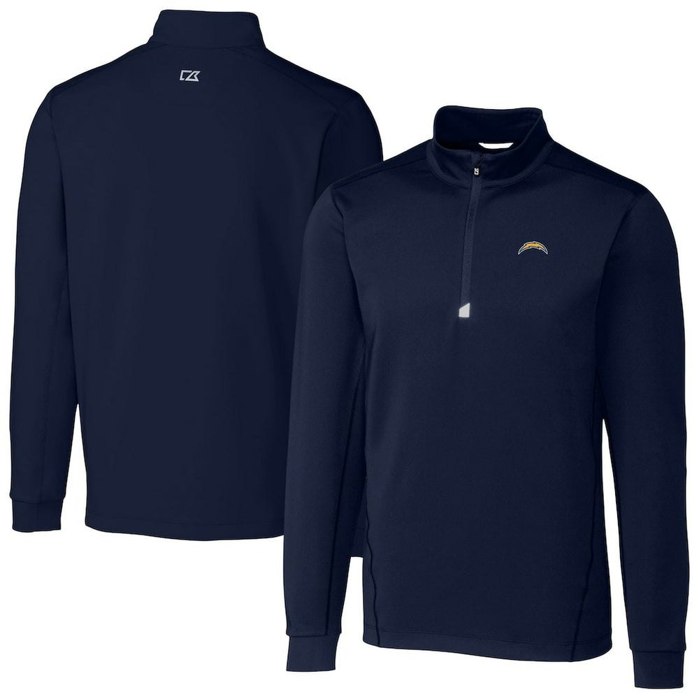 Los Angeles Chargers Cutter & Buck Big & Tall Traverse Stretch Quarter-Zip Top Navy - NFL