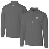 Pittsburgh Steelers Cutter & Buck Big & Tall Traverse Stretch Quarter-Zip Top Gray - NFL