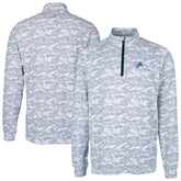 Detroit Lions Cutter & Buck Big & Tall Traverse Eco Camo Tri-Blend DryTec Quarter-Zip Jacket Charcoal - NFL
