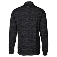 Detroit Lions Cutter & Buck Big & Tall Traverse Eco Camo Tri-Blend DryTec Quarter-Zip Jacket Black - NFL