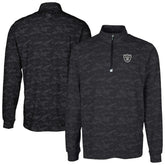 Las Vegas Raiders Cutter & Buck Big & Tall Traverse Eco Camo Tri-Blend DryTec Quarter-Zip Jacket Black - NFL