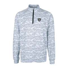 Las Vegas Raiders Cutter & Buck Big & Tall Traverse Eco Camo Tri-Blend DryTec Quarter-Zip Jacket Charcoal - NFL