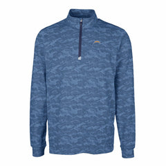 Los Angeles Chargers Cutter & Buck Big & Tall Traverse Eco Camo Tri-Blend DryTec Quarter-Zip Jacket Navy - NFL