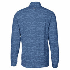 Los Angeles Chargers Cutter & Buck Big & Tall Traverse Eco Camo Tri-Blend DryTec Quarter-Zip Jacket Navy - NFL