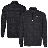 Philadelphia Eagles Cutter & Buck Big & Tall Traverse Eco Camo Tri-Blend DryTec Quarter-Zip Jacket Black - NFL