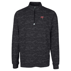 Tampa Bay Buccaneers Cutter & Buck Big & Tall Traverse Eco Camo Tri-Blend DryTec Quarter-Zip Jacket Black - NFL