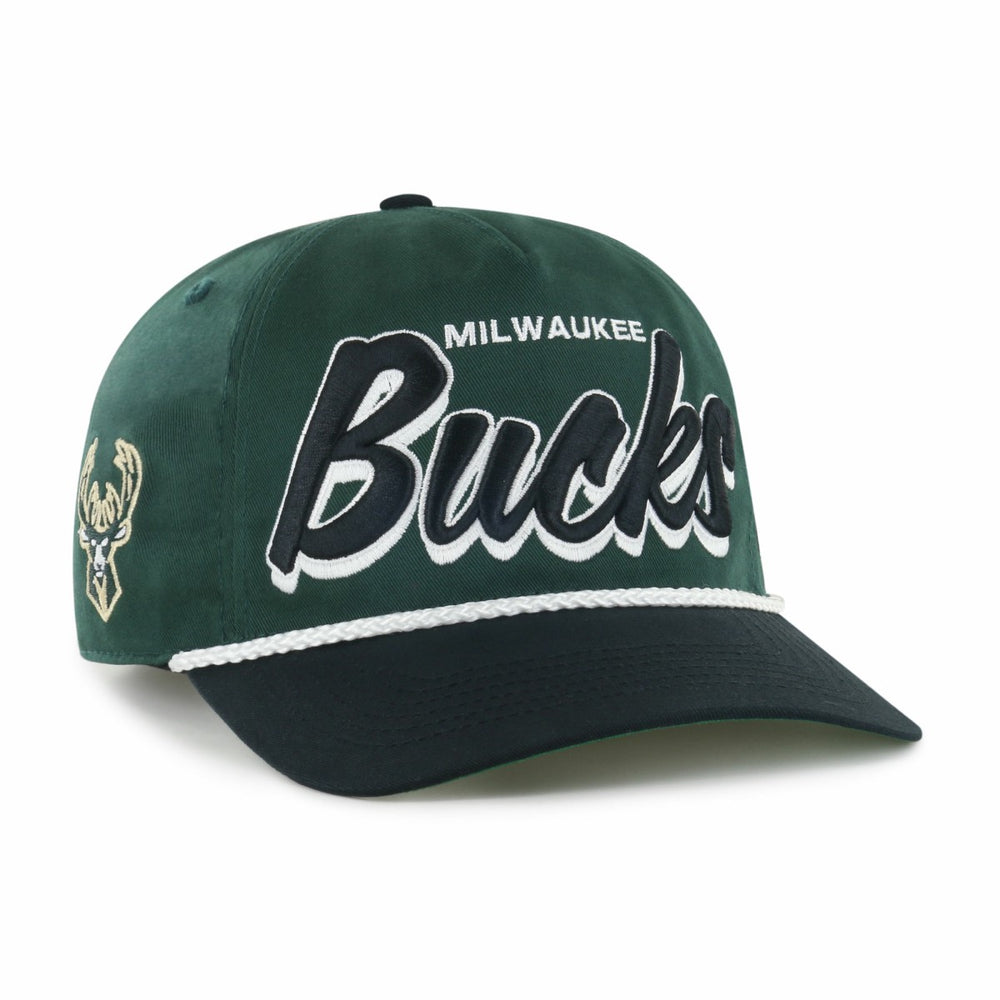 47 brand - Milwaukee Bucks '47 Dropshadow Rope Hitch Adjustable Hat - Hunter Green/Black