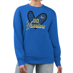 NBA - Golden State Warriors G-III 4Her by Carl Banks Women's Leopard Heart Fleece Pullover Sweatshirt - Royal