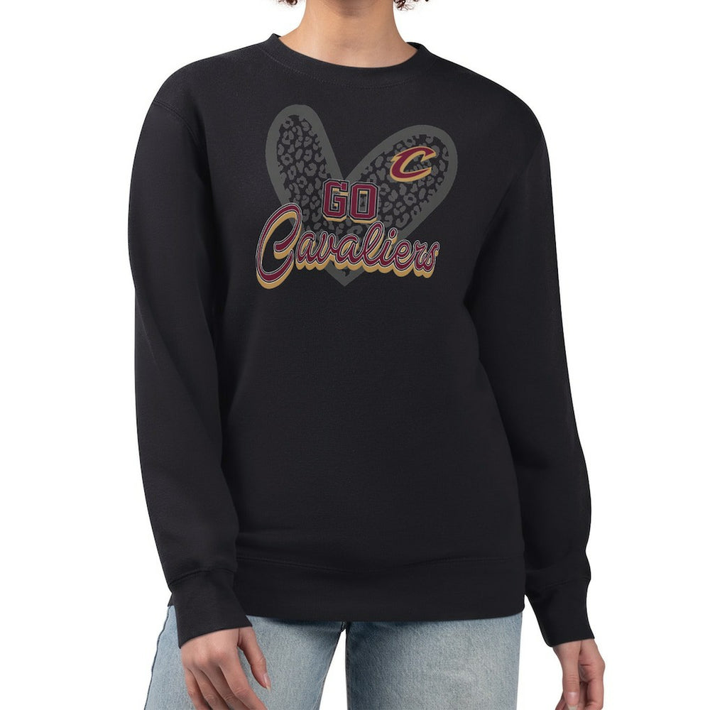 NBA - Cleveland Cavaliers G-III 4Her by Carl Banks Women's Leopard Heart Fleece Pullover Sweatshirt - Black