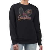 NBA - Cleveland Cavaliers G-III 4Her by Carl Banks Women's Leopard Heart Fleece Pullover Sweatshirt - Black