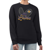 NBA - Los Angeles Lakers G-III 4Her by Carl Banks Women's Leopard Heart Fleece Pullover Sweatshirt - Black