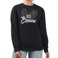 NBA - San Antonio Spurs G-III 4Her by Carl Banks Women's Leopard Heart Fleece Pullover Sweatshirt - Black