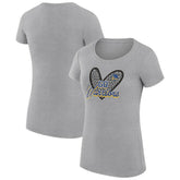 NBA - Golden State Warriors G-III 4Her by Carl Banks Women's Super-Slim Fit Lightweight Leopard Heart T-Shirt - Heather Gray