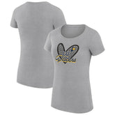 NBA - Indiana Pacers G-III 4Her by Carl Banks Women's Super-Slim Fit Lightweight Leopard Heart T-Shirt - Heather Gray