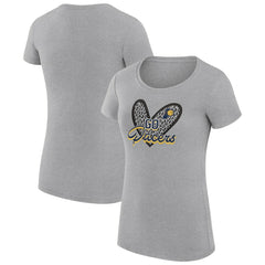 NBA - Indiana Pacers G-III 4Her by Carl Banks Women's Super-Slim Fit Lightweight Leopard Heart T-Shirt - Heather Gray