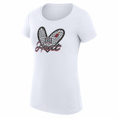 NBA - Miami Heat G-III 4Her by Carl Banks Women's Super-Slim Fit Lightweight Leopard Heart T-Shirt - White