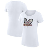 NBA - Cleveland Cavaliers G-III 4Her by Carl Banks Women's Super-Slim Fit Lightweight Leopard Heart T-Shirt - White