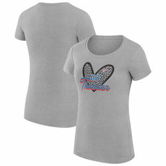 NBA - Oklahoma City Thunder G-III 4Her by Carl Banks Women's Super-Slim Fit Lightweight Leopard Heart T-Shirt - Heather Gray