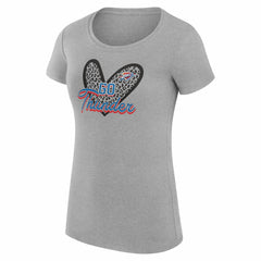 NBA - Oklahoma City Thunder G-III 4Her by Carl Banks Women's Super-Slim Fit Lightweight Leopard Heart T-Shirt - Heather Gray