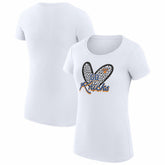NBA - New York Knicks G-III 4Her by Carl Banks Women's Super-Slim Fit Lightweight Leopard Heart T-Shirt - White