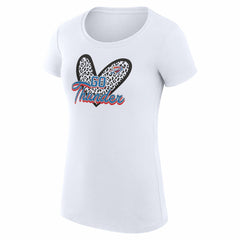 NBA - Oklahoma City Thunder G-III 4Her by Carl Banks Women's Super-Slim Fit Lightweight Leopard Heart T-Shirt - White