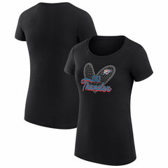 NBA - Oklahoma City Thunder G-III 4Her by Carl Banks Women's Super-Slim Fit Lightweight Leopard Heart T-Shirt - Black