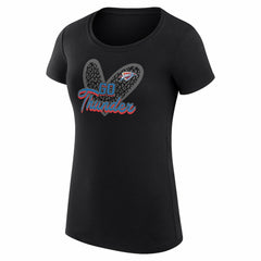 NBA - Oklahoma City Thunder G-III 4Her by Carl Banks Women's Super-Slim Fit Lightweight Leopard Heart T-Shirt - Black