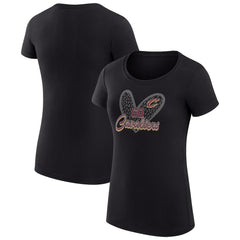NBA - Cleveland Cavaliers G-III 4Her by Carl Banks Women's Super-Slim Fit Lightweight Leopard Heart T-Shirt - Black