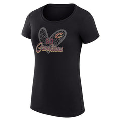 NBA - Cleveland Cavaliers G-III 4Her by Carl Banks Women's Super-Slim Fit Lightweight Leopard Heart T-Shirt - Black
