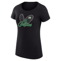 NBA - Boston Celtics G-III 4Her by Carl Banks Women's Super-Slim Fit Lightweight Leopard Heart T-Shirt - Black
