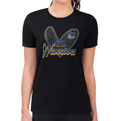 NBA - Golden State Warriors G-III 4Her by Carl Banks Women's Super-Slim Fit Lightweight Leopard Heart T-Shirt - Black
