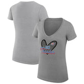 NBA - Oklahoma City Thunder G-III 4Her by Carl Banks Women's Super-Slim Fit Lightweight Leopard Heart V-Neck T-Shirt - Heather Gray